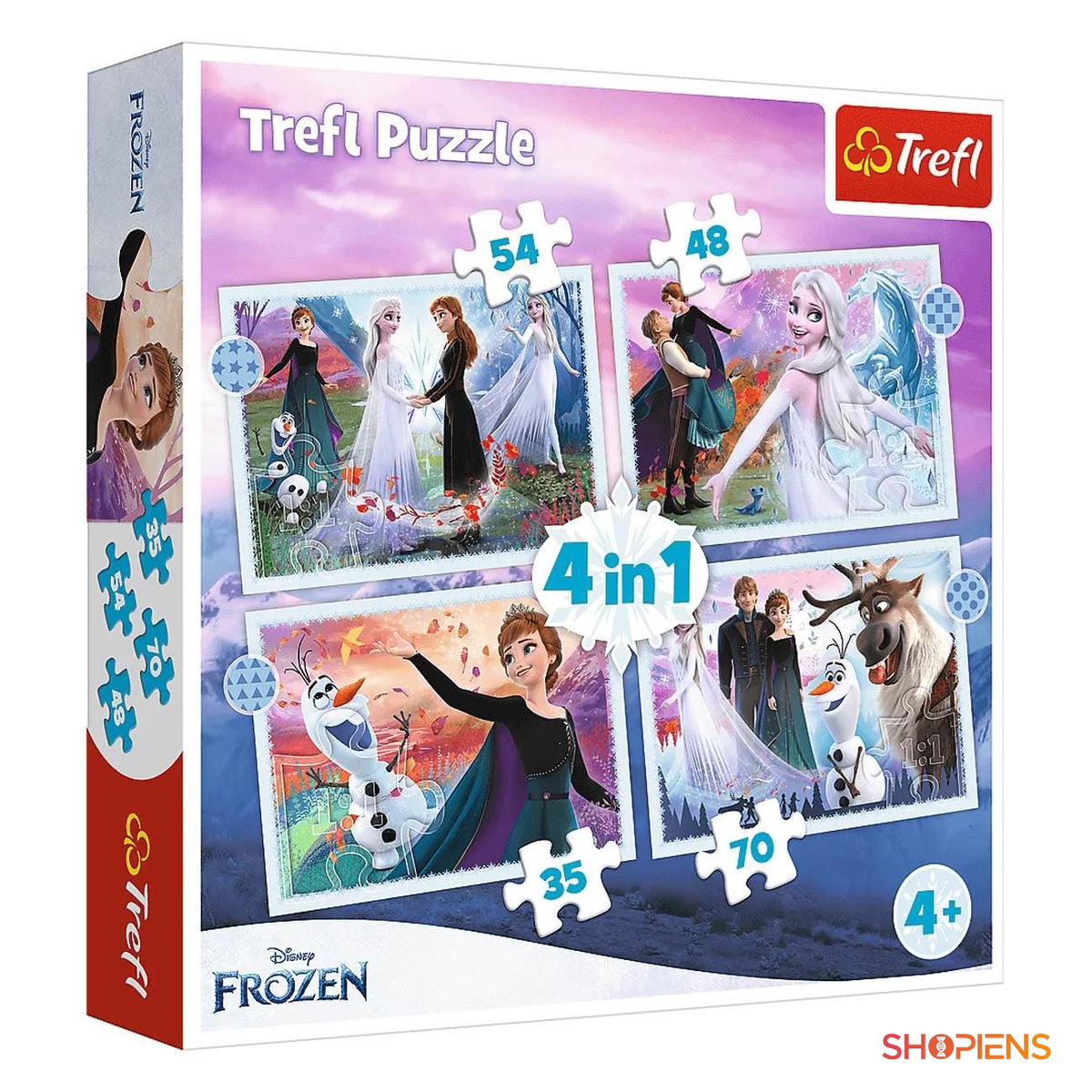 Set puzzle Frozen 2 cu Elsa și Anna 4 în 1