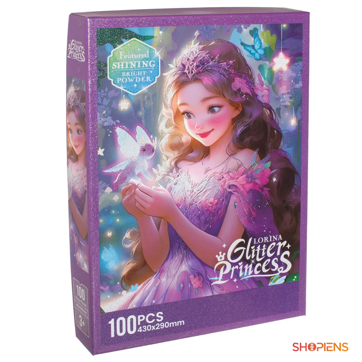 Puzzle cu zână și sclipici, 100 de piese