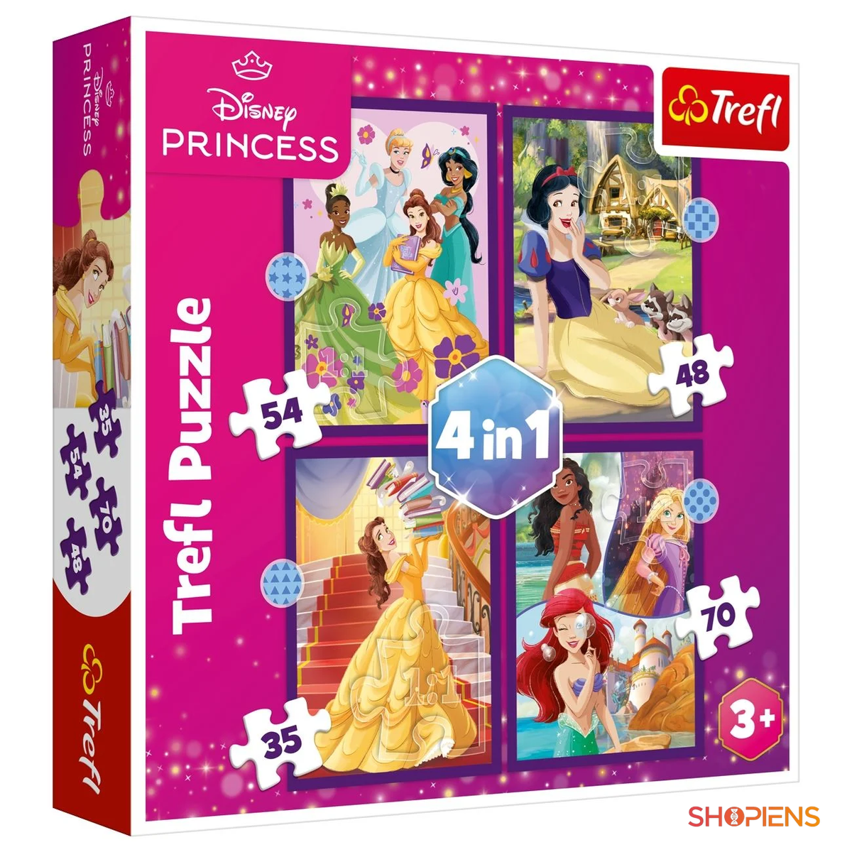 Set puzzle cu prințese Disney 4 în 1