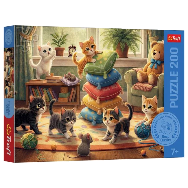 Puzzle cu pisicuțe și perne, 200 de piese