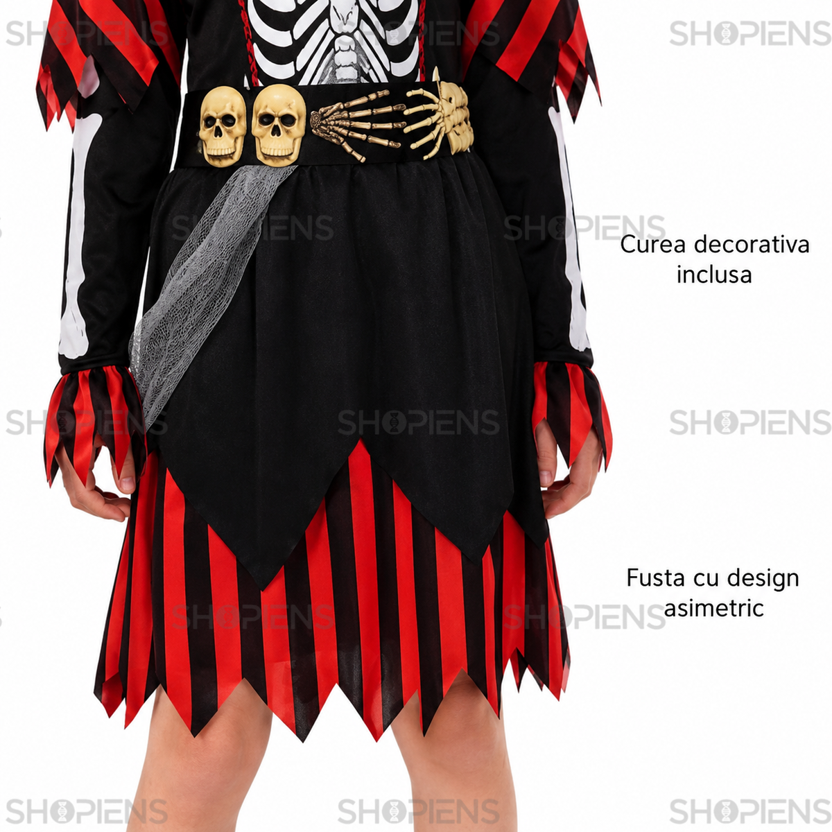 Pirat Schelet: Costum Pentru Fete Cu Rochie, 14 Ani - imaginea 6
