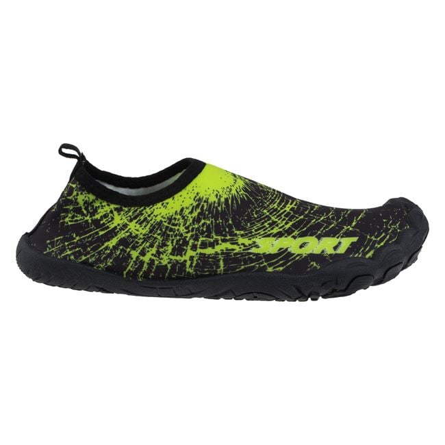 Papuci Baieti De Apa Negri Cu Imprimeu Verde Lime Sport