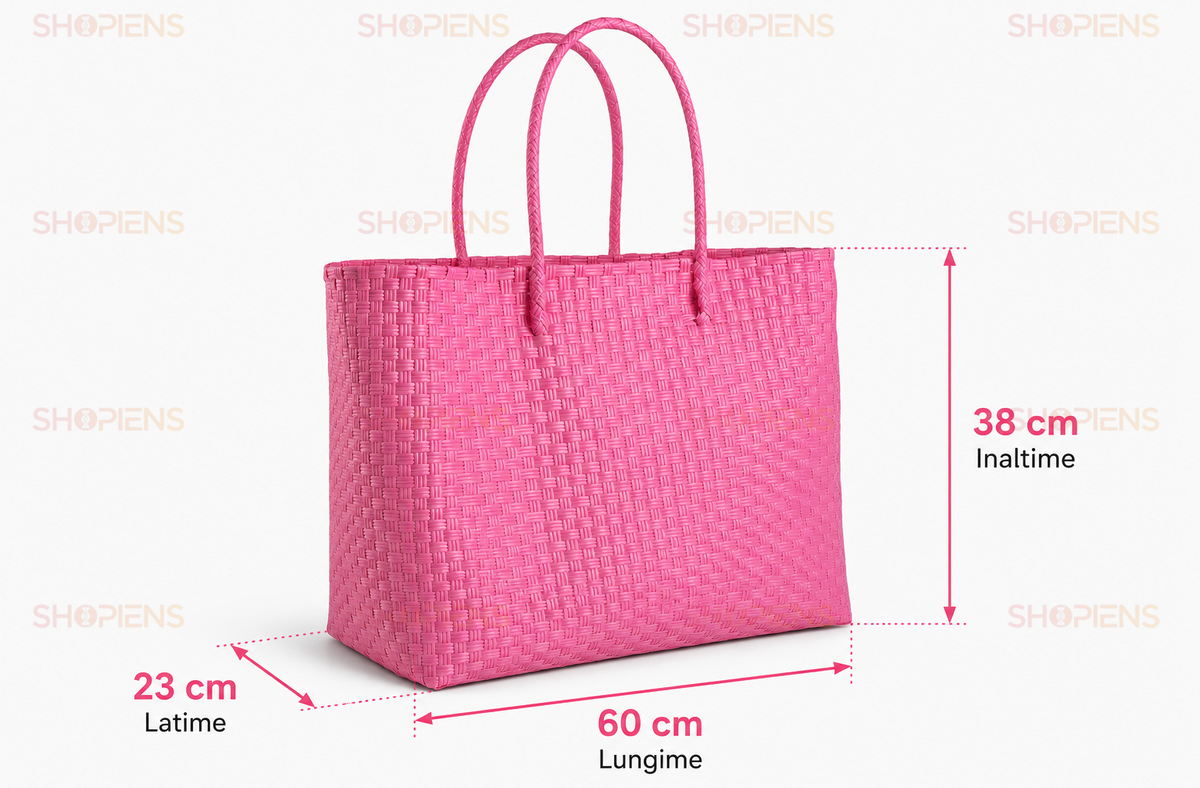 Geanta Tote Fucsia Impletita