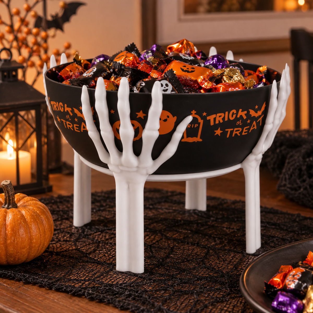 Bol Cu Suport Maini De Schelet, Halloween, 2,5 L - in folosinta 2 - Shopiens