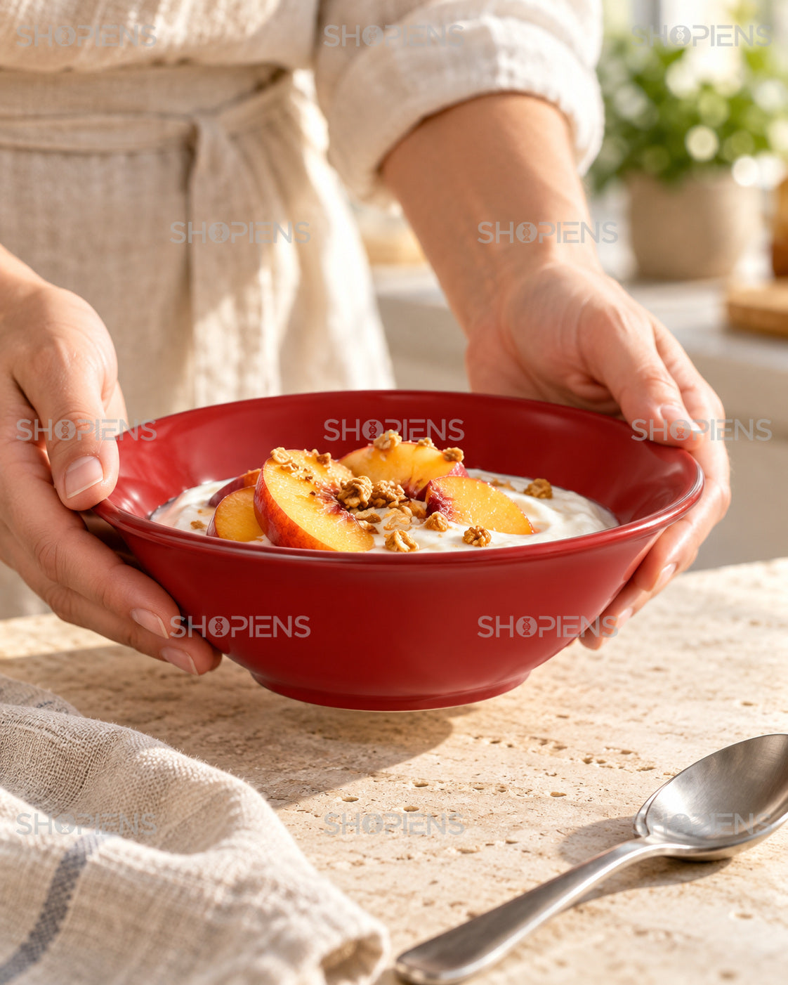 Set de 2 boluri roșii pentru gustări, 445 ml