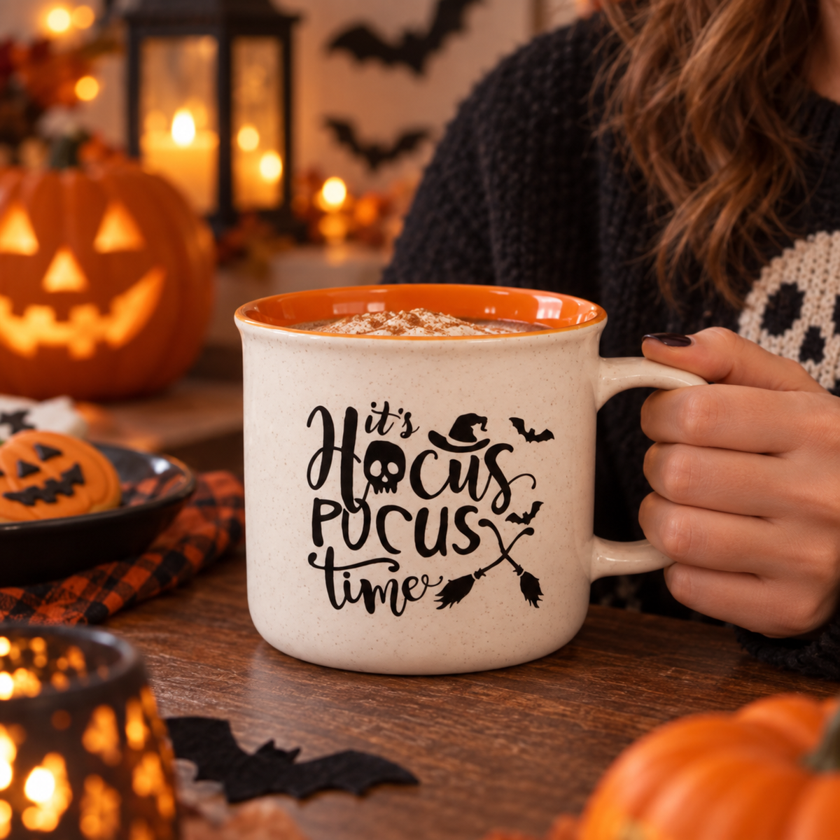 Cana Ceramica Hocus Pocus Ecru-Portocaliu, 530 Ml - in folosinta 1 - Shopiens
