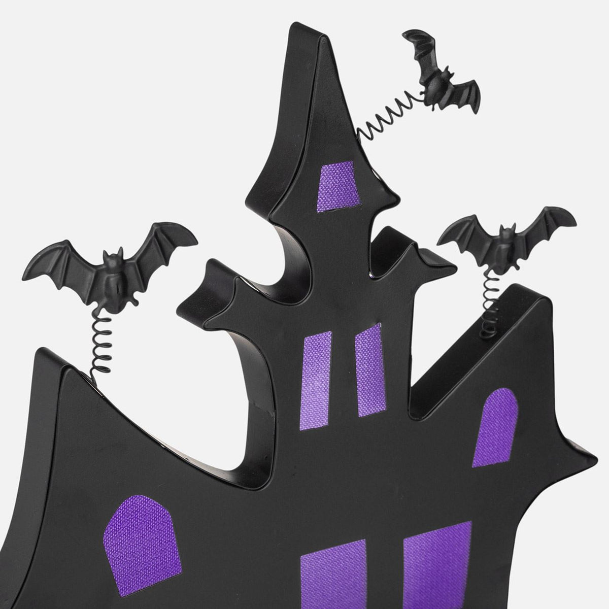 Casa Bantuita Din Metal Cu Lilieci Si LED, Halloween 32 Cm - Shopiens