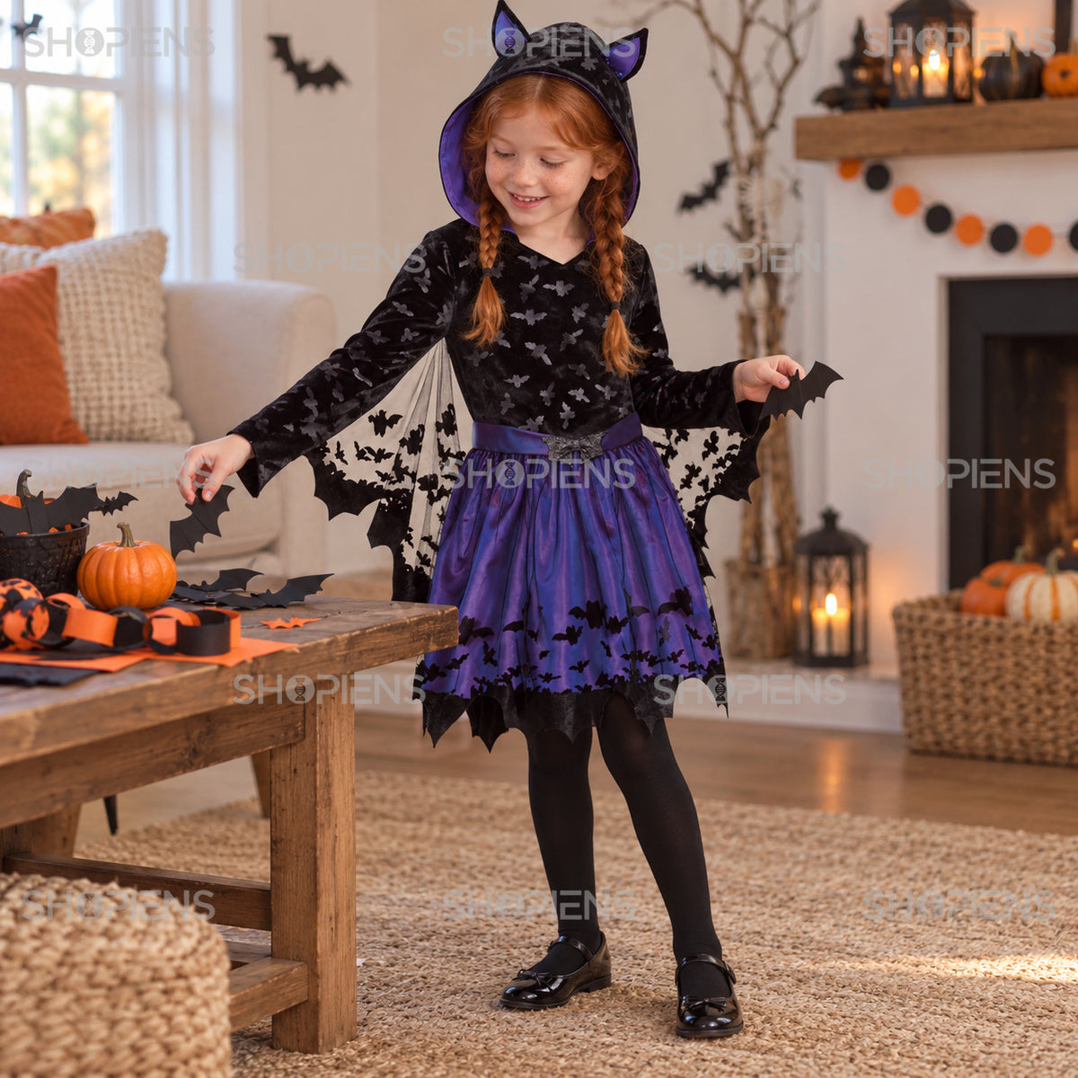Costum Liliac Cu Glugă, 6 Ani