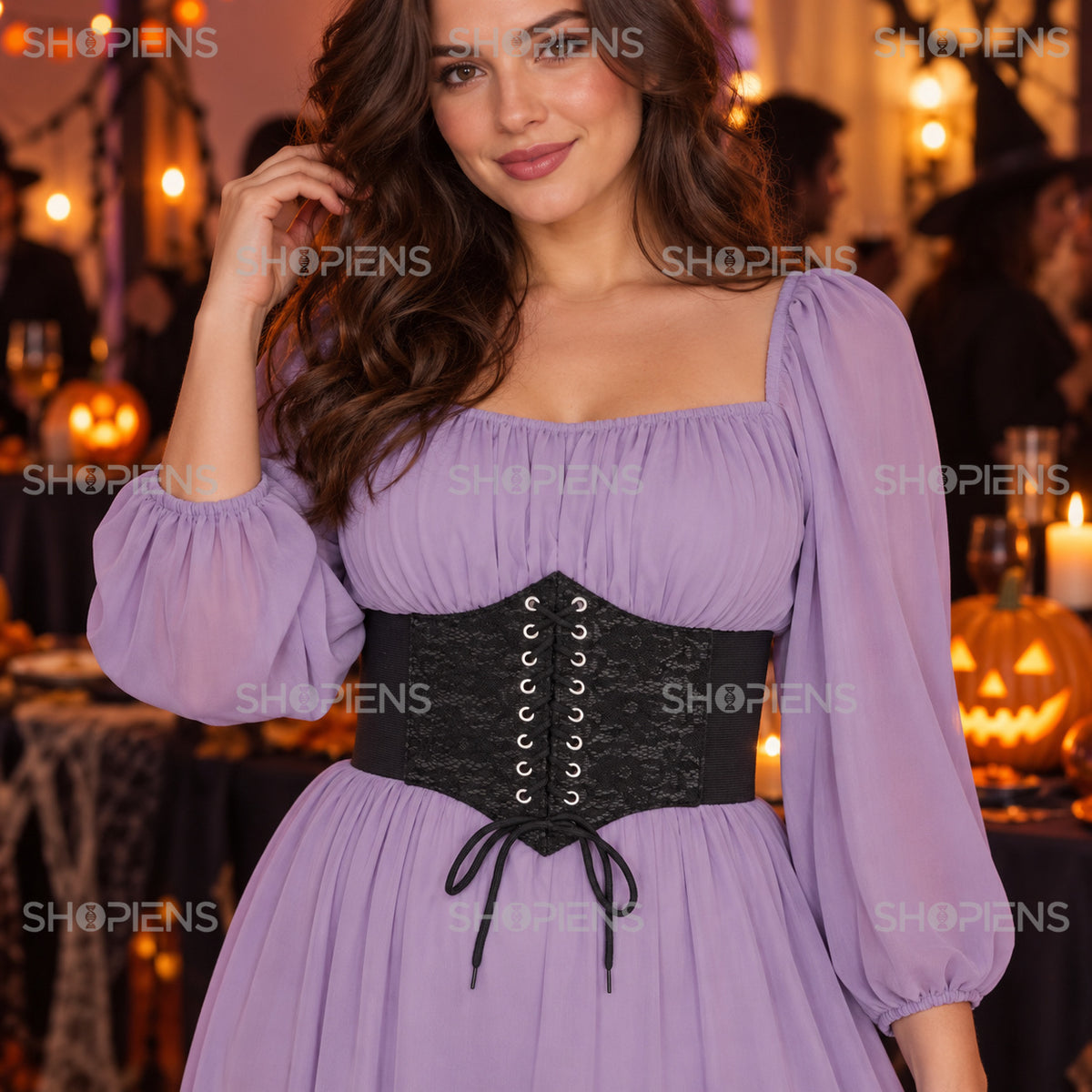Curea Corset Gotică Cu Dantelă