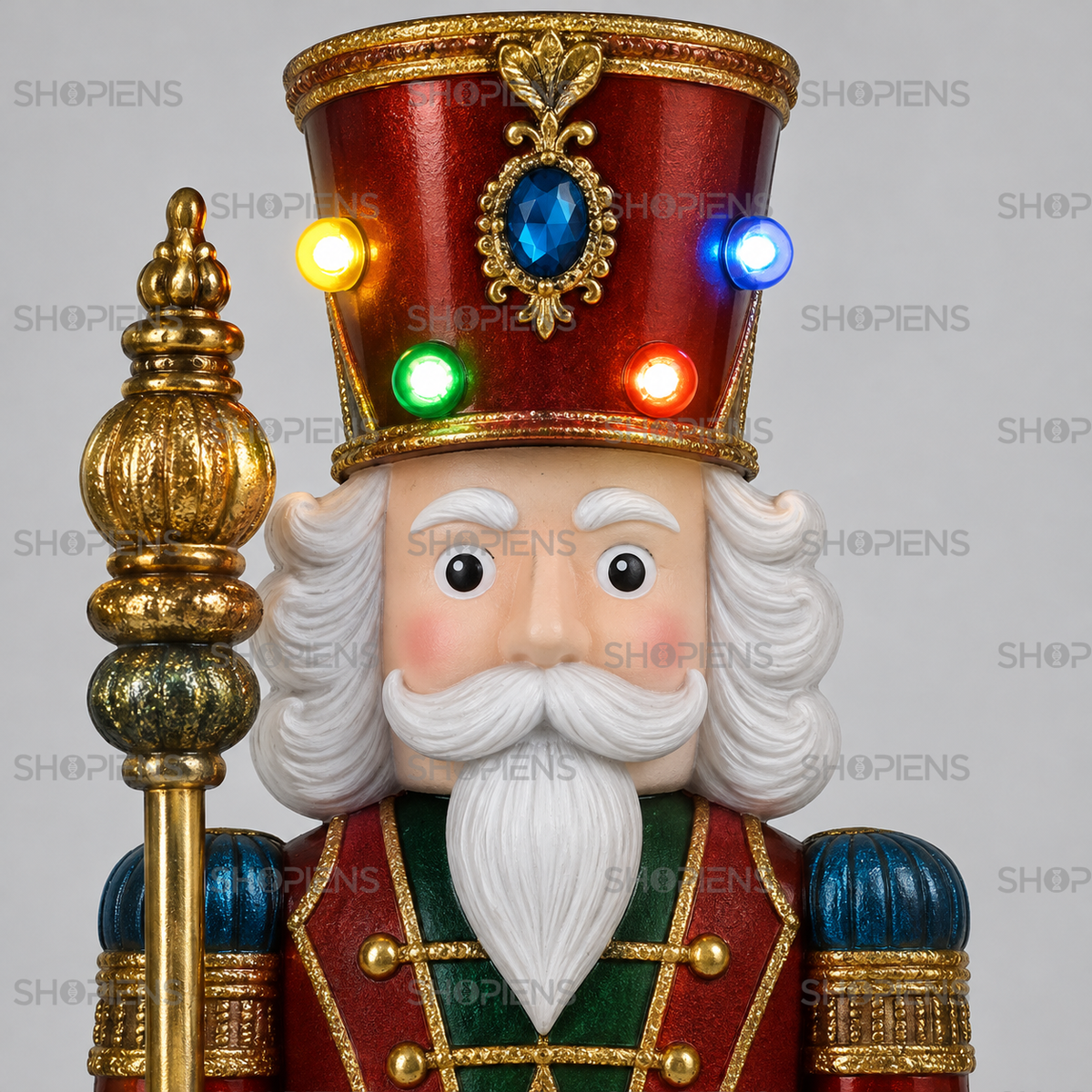 Soldățel decorativ roșu și verde cu 6 LED-uri, 79 cm