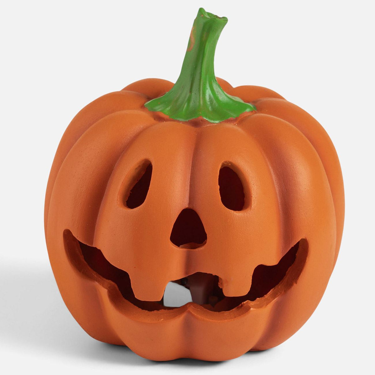 Dovleac Portocaliu Din Polirasina Cu LED, Halloween 12 Cm - Shopiens
