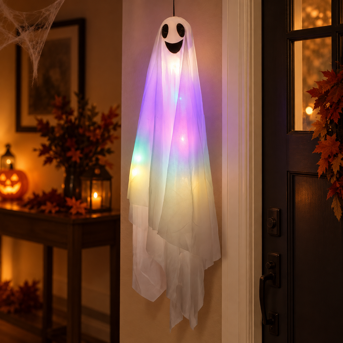 Fantoma Alba Cu Brate Intinse Si LED Colorat, 80 X 120 Cm - Shopiens