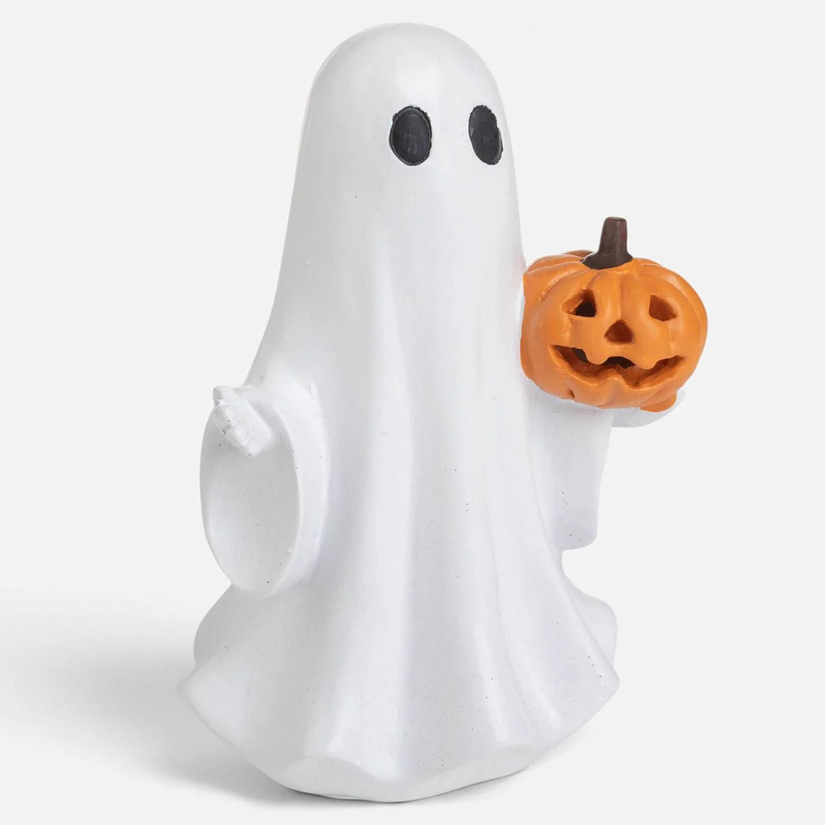 Fantoma Alba Cu Dovleac Si LED, Figurina Halloween De 16 Cm - Shopiens