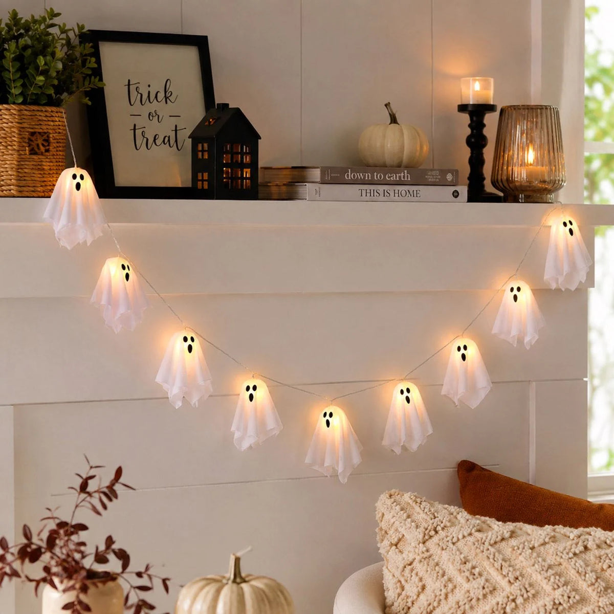 Ghirlanda Cu 10 Fantome Luminoase Si Trei Moduri, 276 Cm - Shopiens