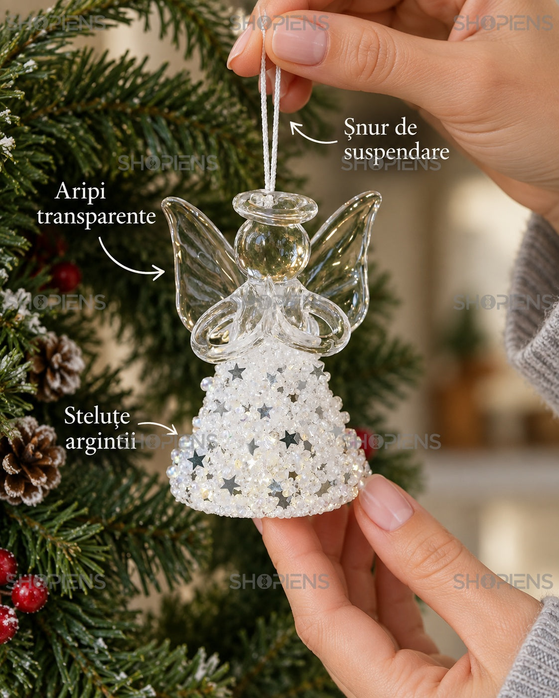 Aripi transparente și stele argintii ale îngerașului – Shopiens