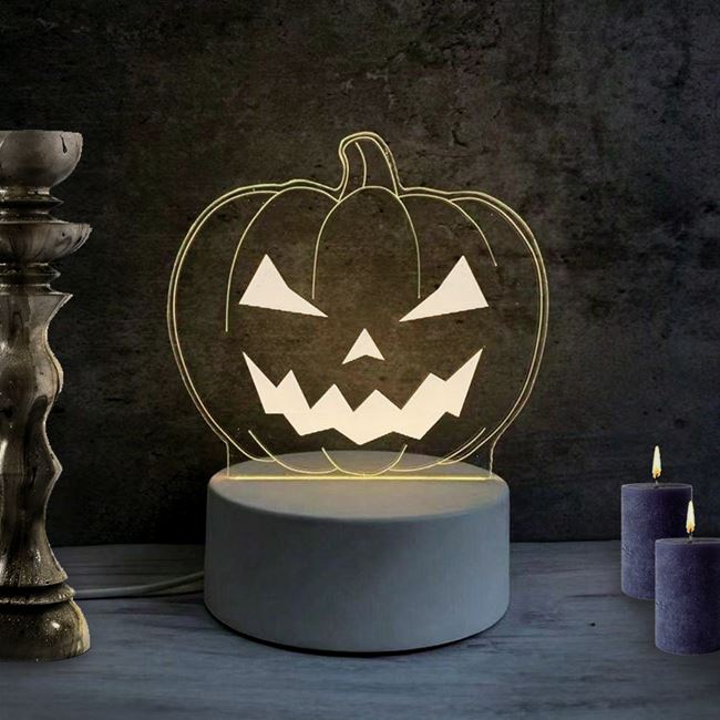 Lampa De Veghe Dovleac Cu Efect 3D Si USB, 16 Cm - Shopiens