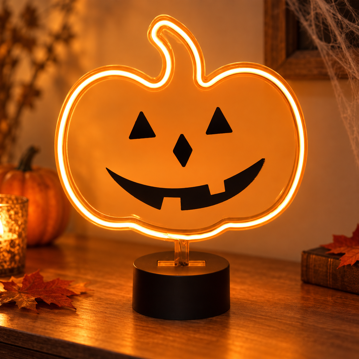 Lampa Neon LED Dovleac Portocaliu, 26,5 Cm - Shopiens