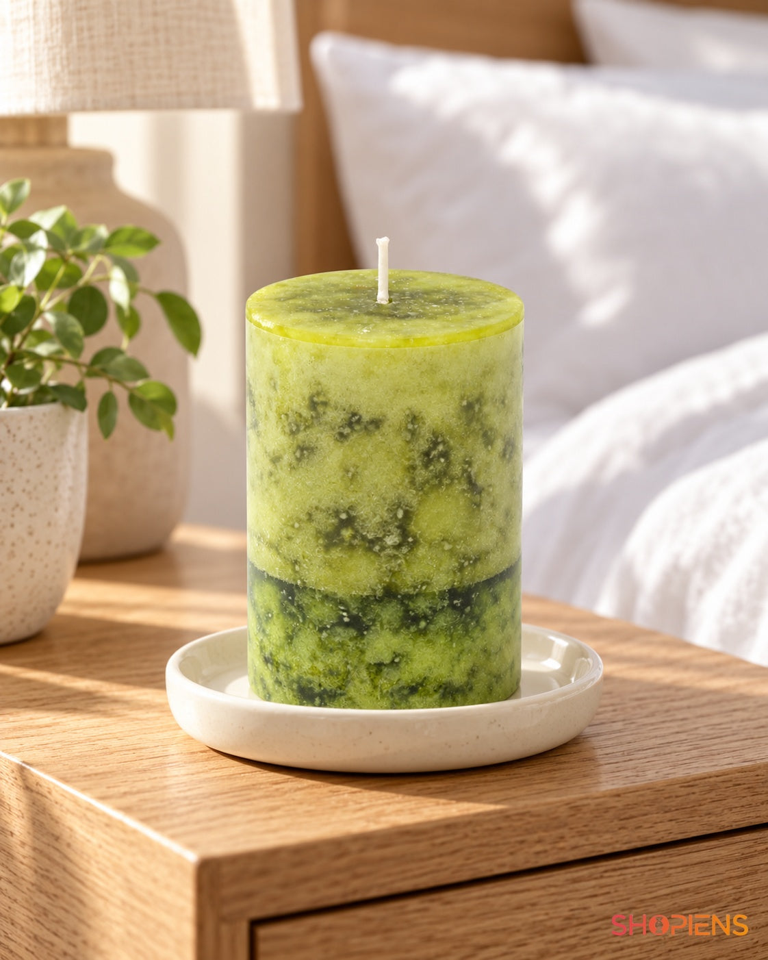 Lumânare Verde Lime cu Ananas, 6,8 × 10 cm