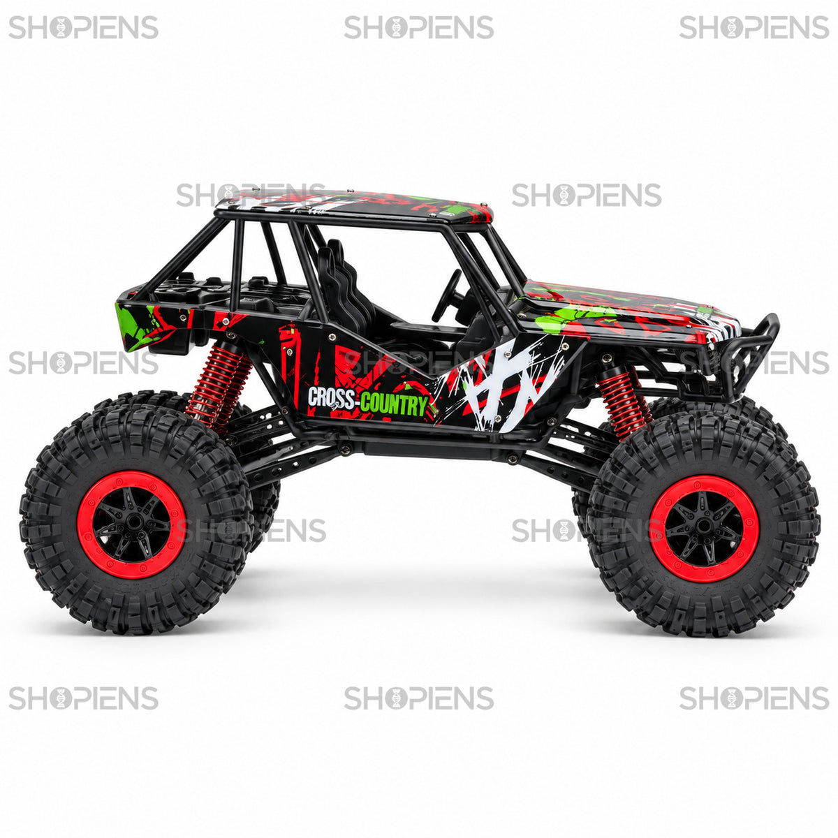 Mașină Rock Crawler neagră și roșie cu telecomandă, 1:10 | Shopiens