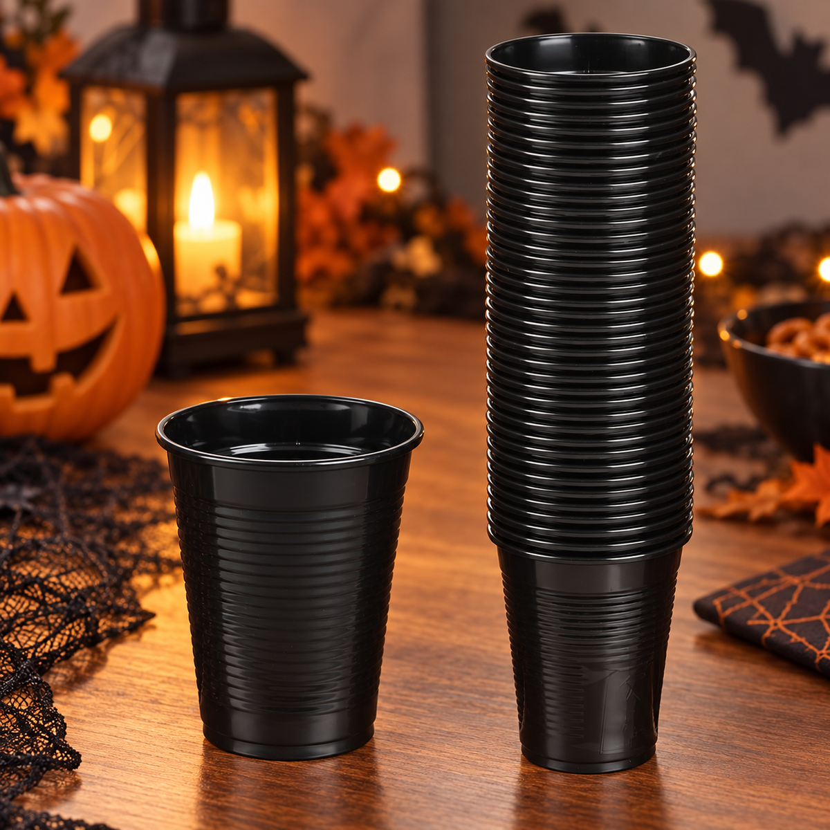 Pahare Negre Din Plastic Pentru Petrecere, 200 Ml, 40 Bucati - Shopiens
