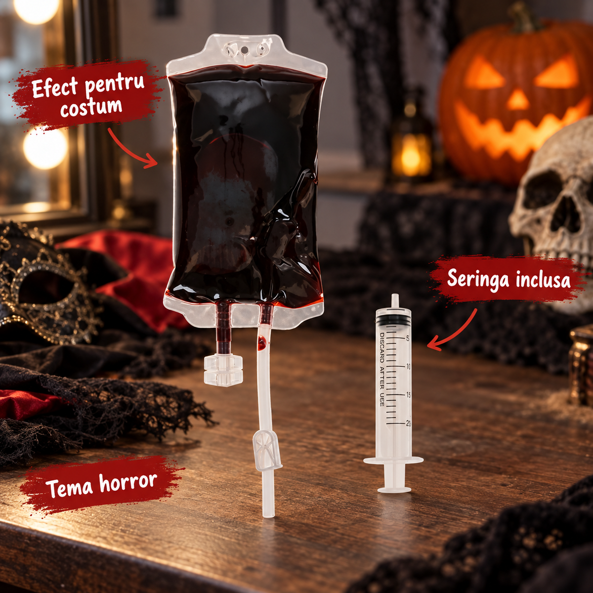 Sange Fals Cu Seringa Fara Ac Pentru Halloween - avantaje - Shopiens