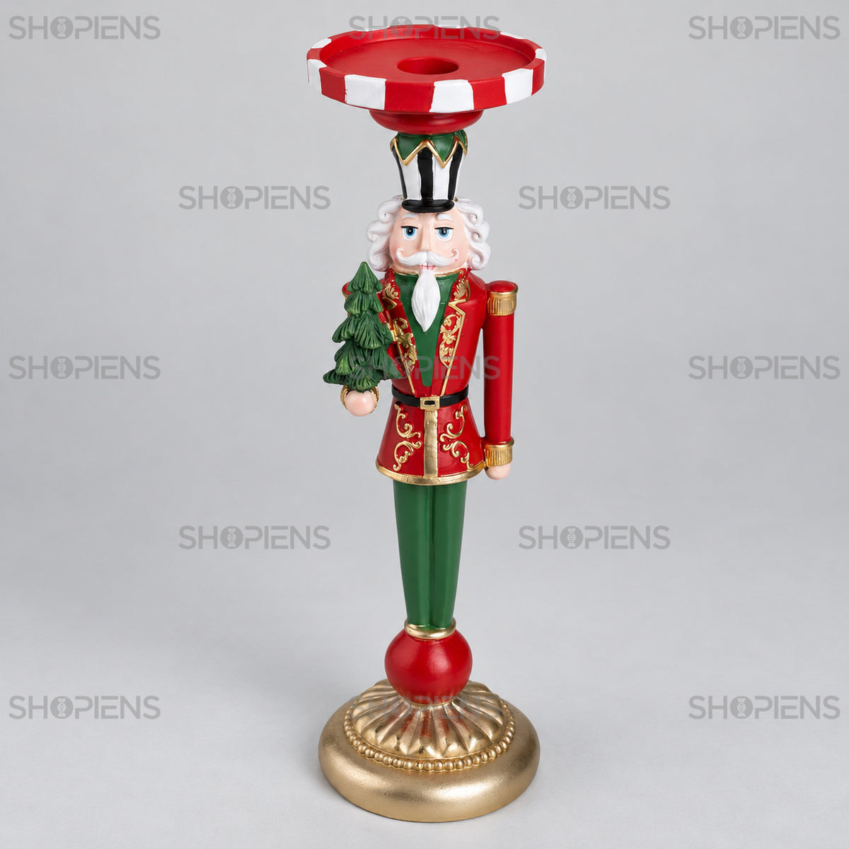 Sfeșnic de Crăciun soldat roșu și verde, 31 cm | Shopiens