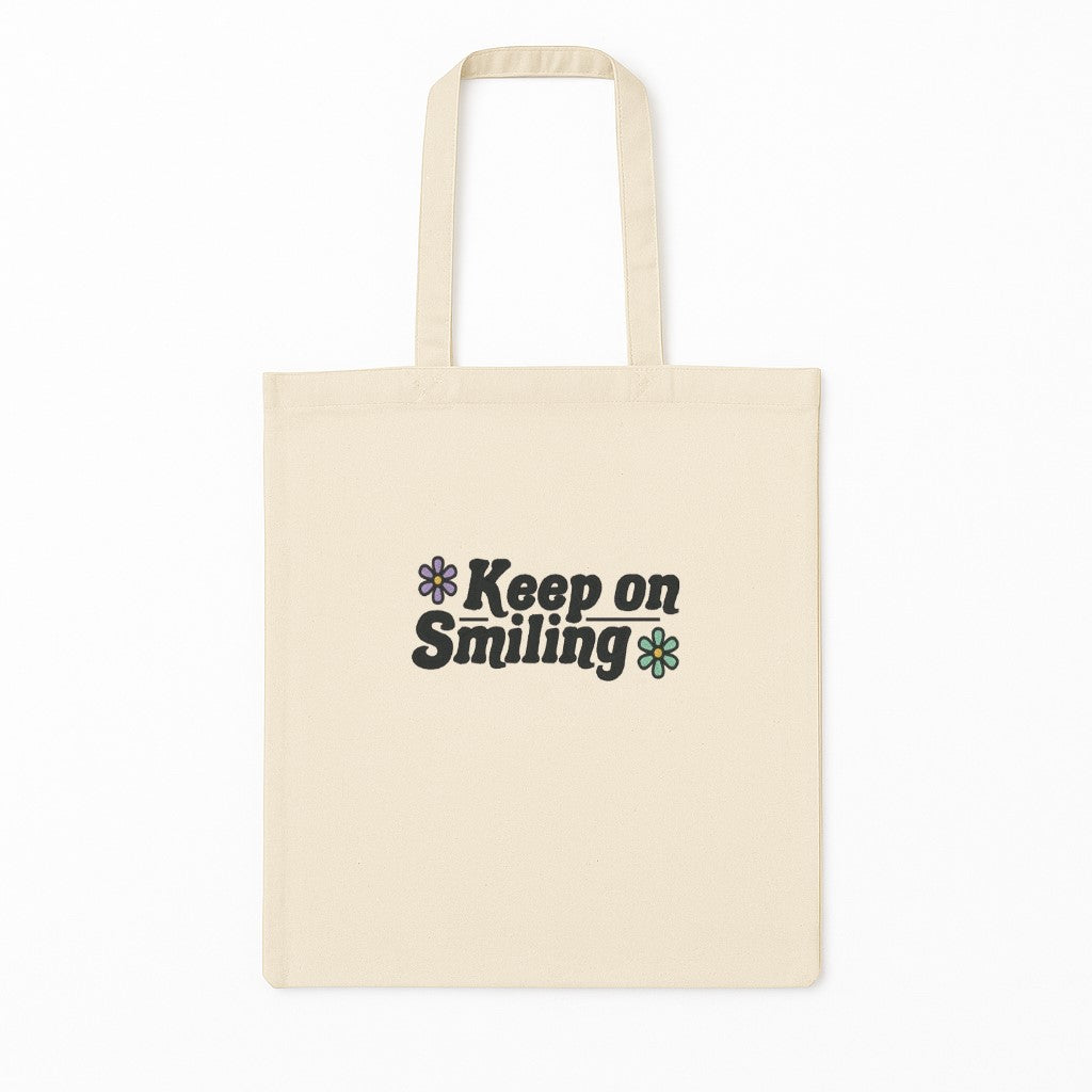Tote Bag Brodat Keep On Smiling