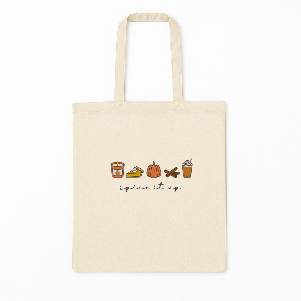 Tote Bag Brodat Spice It Up Cu Elemente Toamna