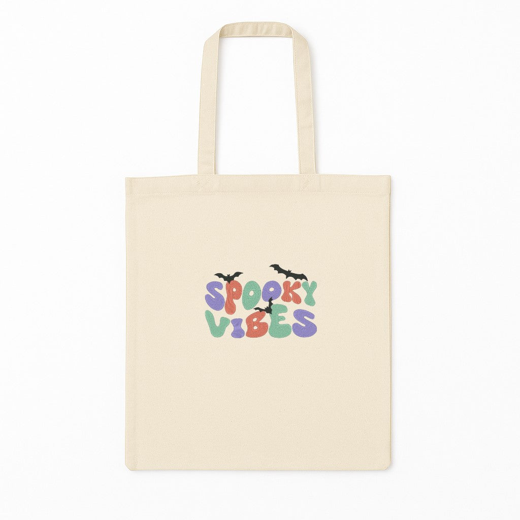 Tote Bag Brodat Spooky Vibes