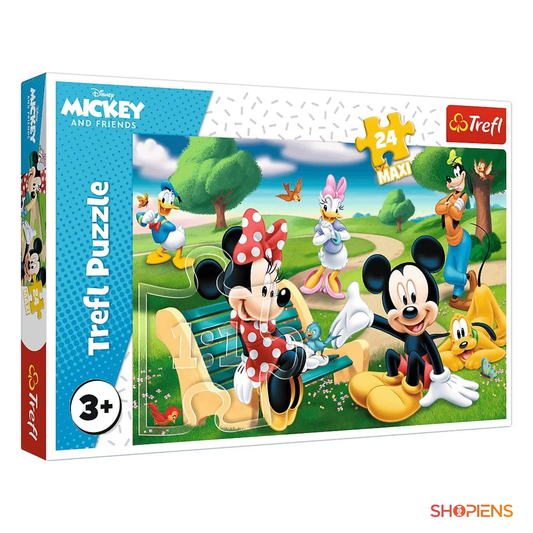 Puzzle Mickey și Minnie în parc, 24 de piese mari