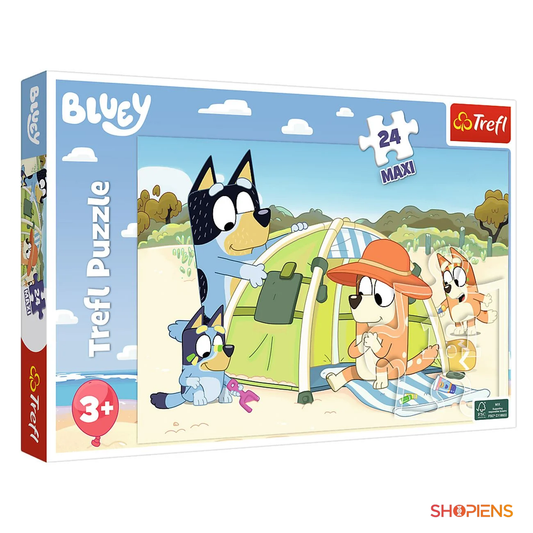 Puzzle Bluey la camping, 24 de piese mari