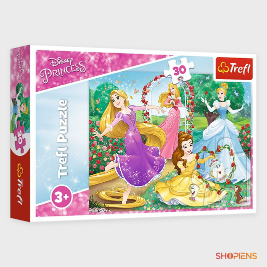 Puzzle cu patru prințese în grădină, 30 de piese