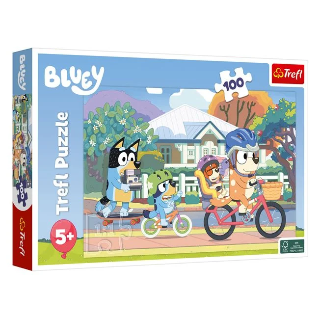 Puzzle Bluey cu biciclete, 100 de piese