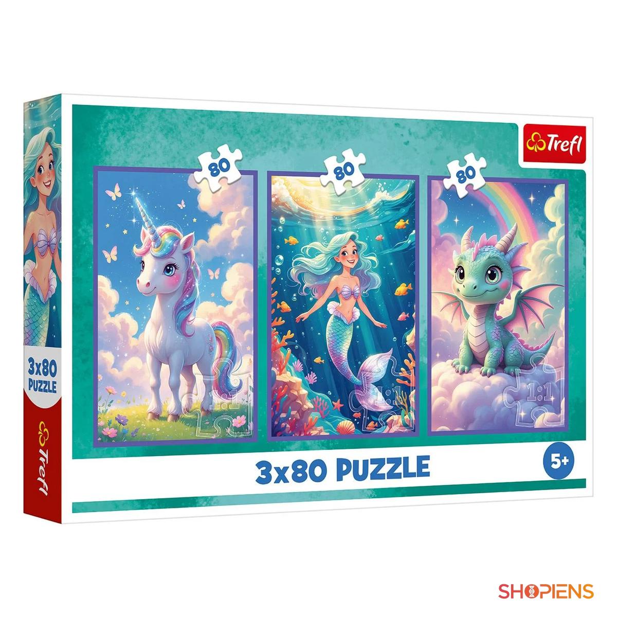 Set puzzle cu creaturi fantastice 3 în 1