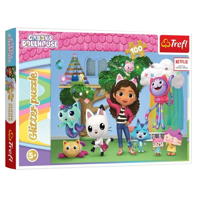 Puzzle Gabby cu pisicuțe și sclipici, 100 de piese
