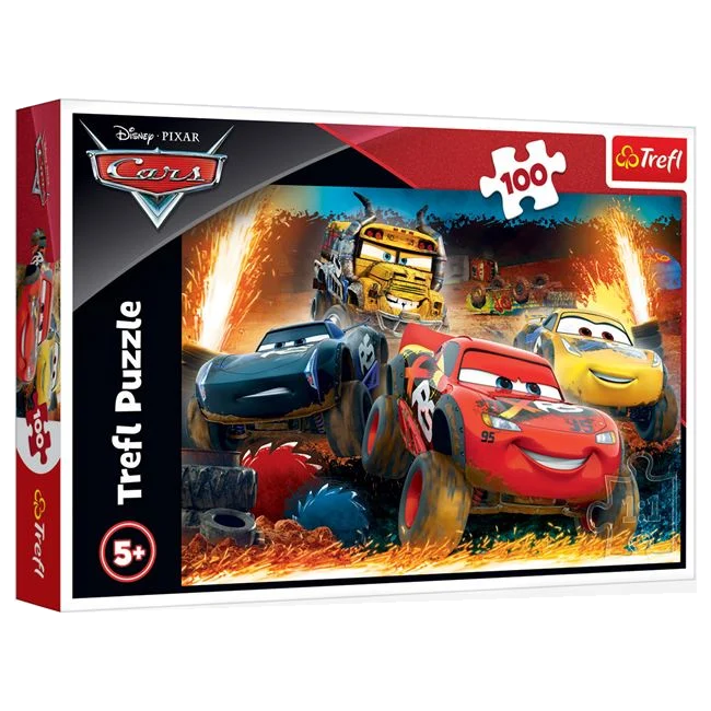 Puzzle Cars cu roți în flăcări, 100 de piese