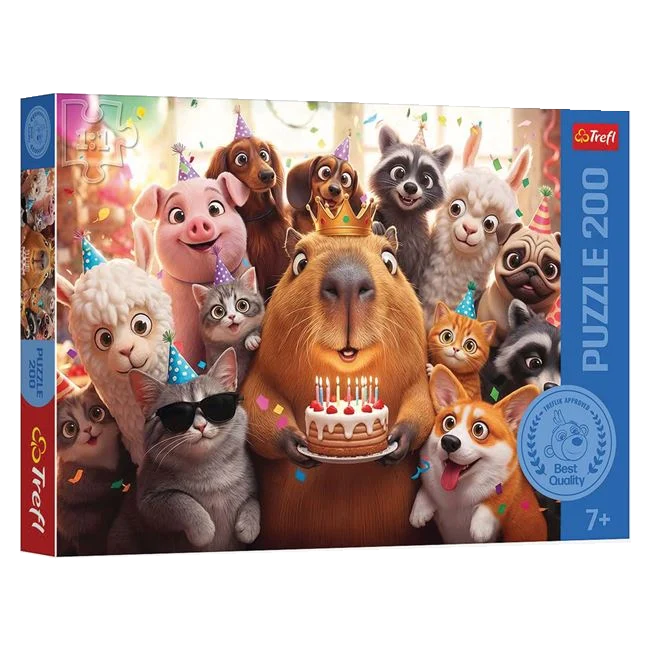 Puzzle cu capibara la petrecere, 200 de piese