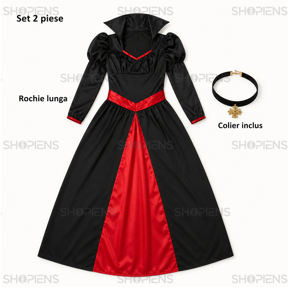 Vampirita Cu Rochie Lunga Si Colier Pentru Fete, 14 Ani - imaginea 4