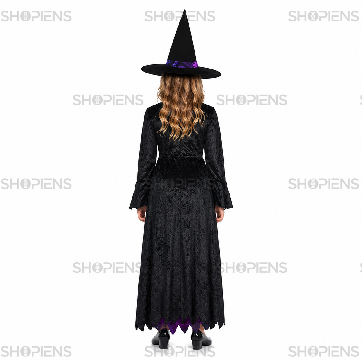 Rochie De Vrajitoare Negru-Mov Pentru Fete, 10 Ani - imaginea 3