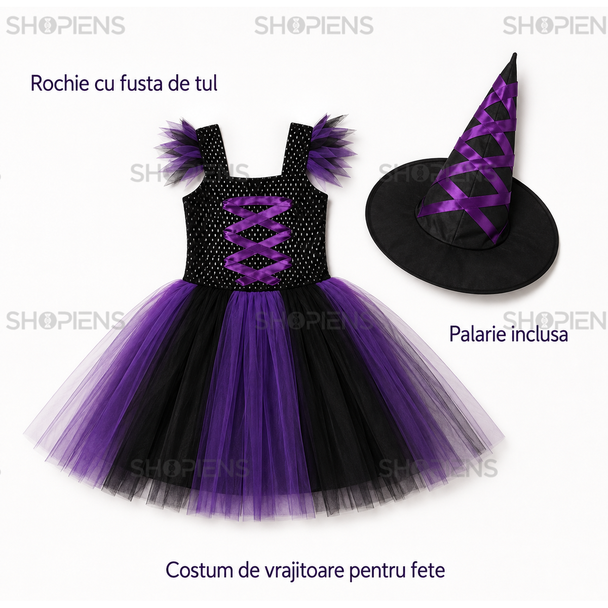 Mica Vrajitoare: Rochie Tutu Si Palarie, 4 Ani Fete - imaginea 4