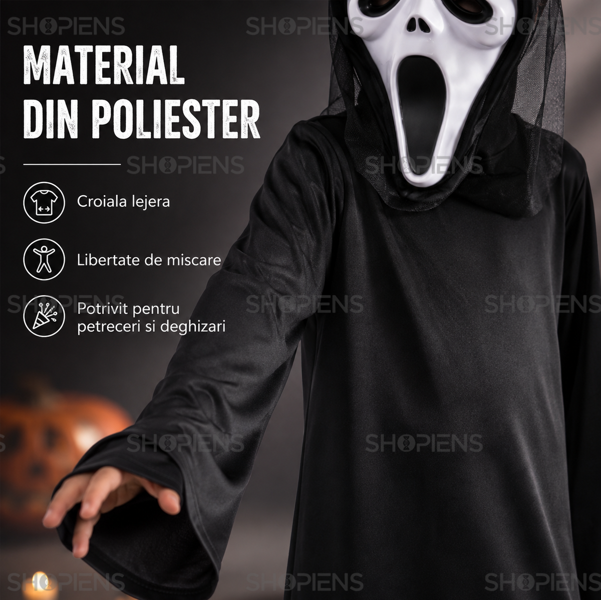 Costum Horror De Baieti Cu Masca Si Manusi, 12 Ani - imaginea 5