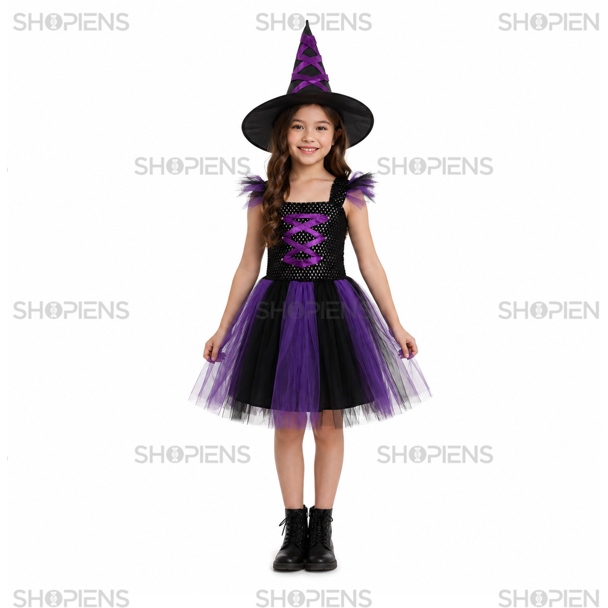 Halloween Pentru Fete: Costum Vrajitoare Cu Tutu, 6 Ani - imaginea 2