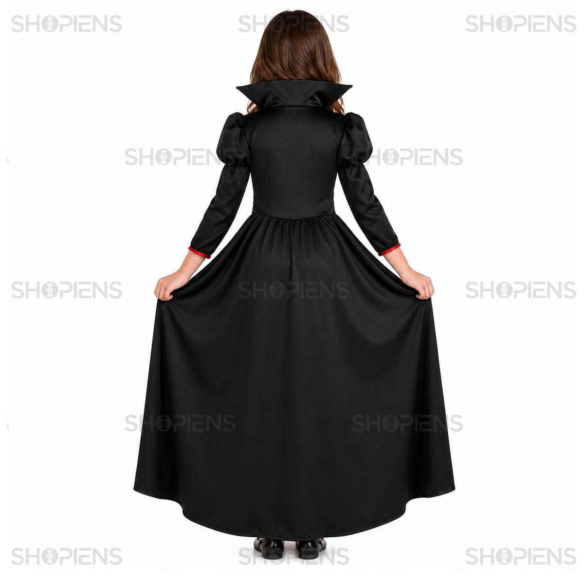 Rochie Vampir Pentru Fete, Negru-Rosu 12 Ani - imaginea 3