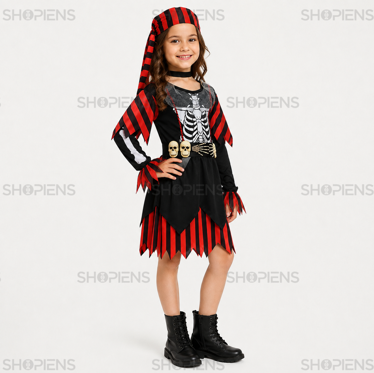 Pirat Schelet: Costum Pentru Fete Cu Rochie, 14 Ani - imaginea 2