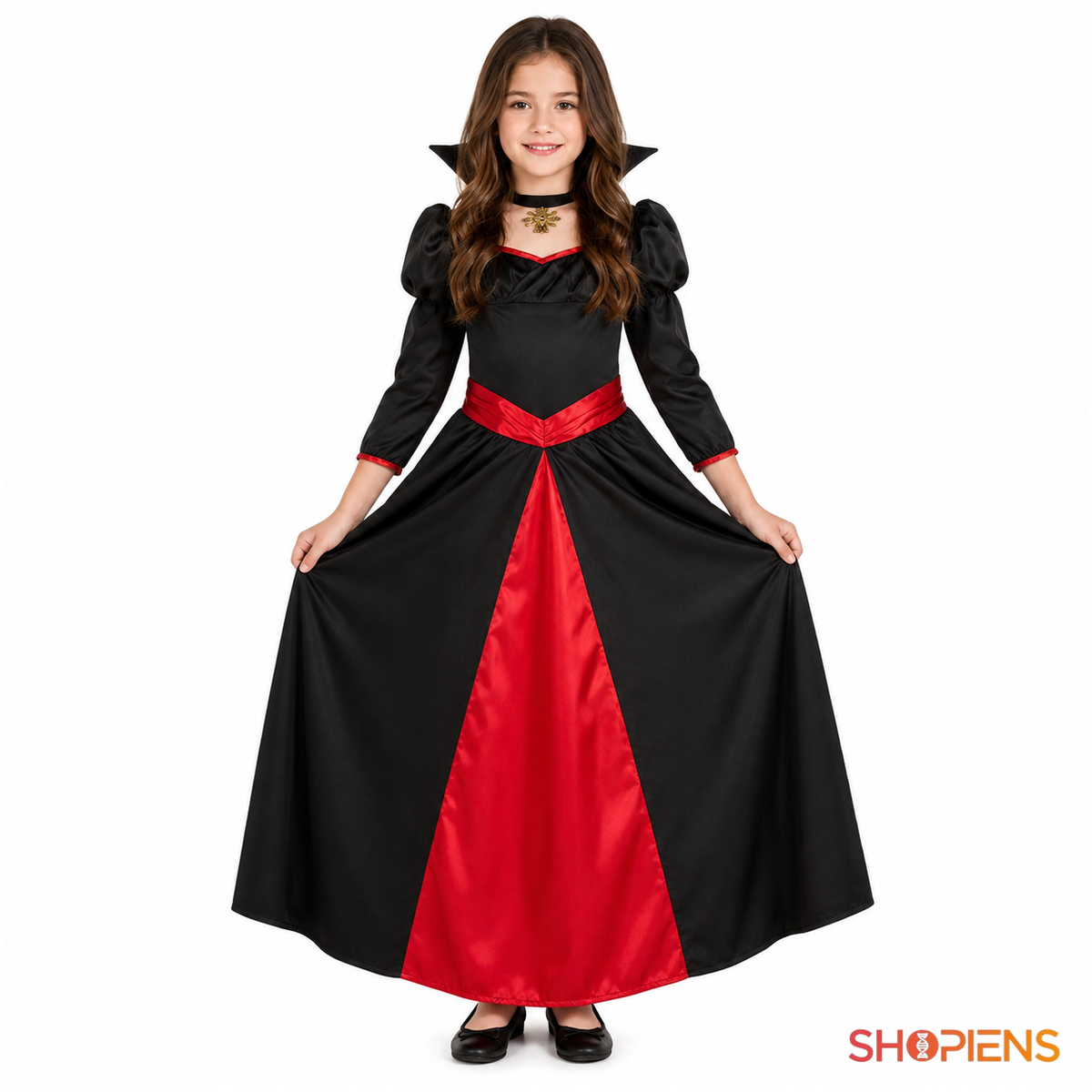 Costum De Fete Vampirita Pentru Carnaval, 10 Ani - imaginea 1