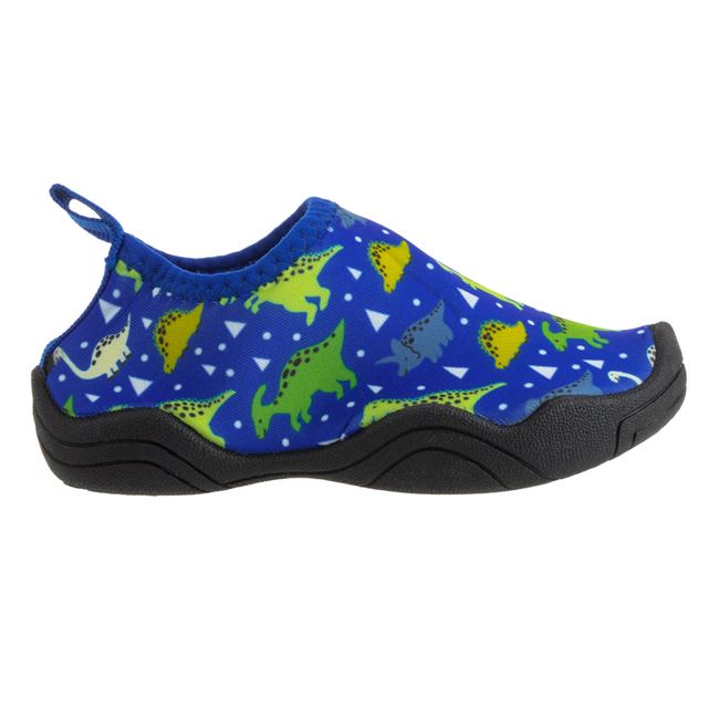 Papuci Baieti De Apa Bleu Cu Dinozauri Verzi