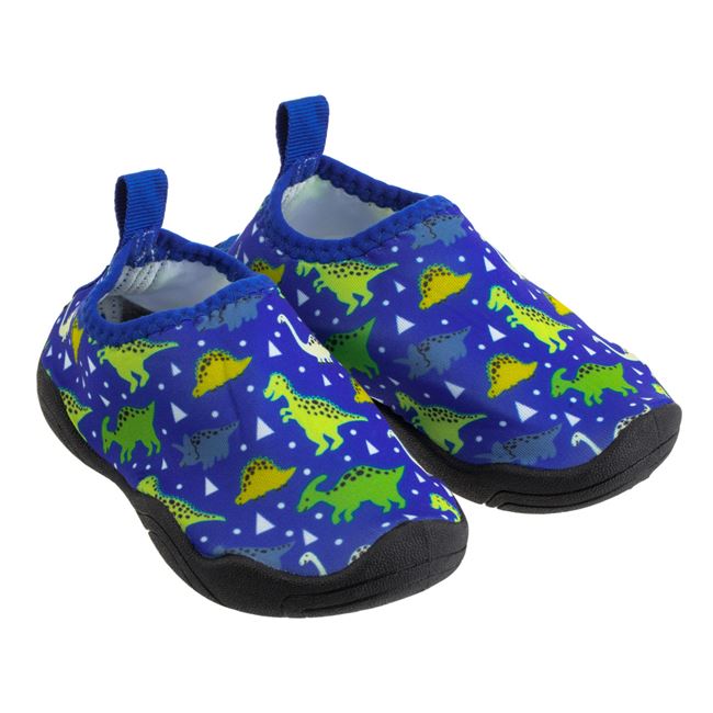 Papuci Baieti De Apa Bleu Cu Dinozauri Verzi