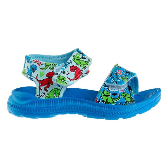 Sandale Baieti Bleu Cu Dinozauri Si Banda Scai