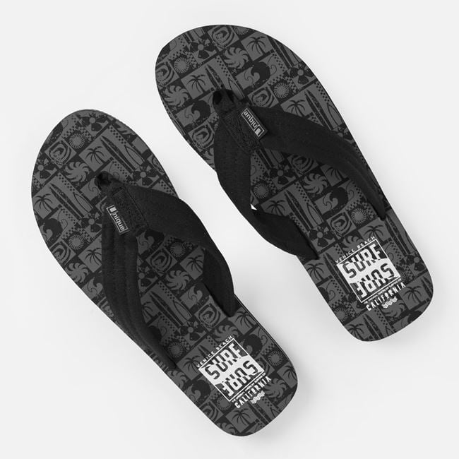 Slapi Barbati Gri Cu Model Surf Si Barete Textil