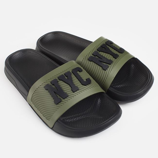 Papuci Barbati Negri Cu Bareta Kaki NYC